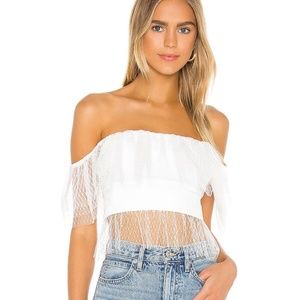 NBD White Bustier Top